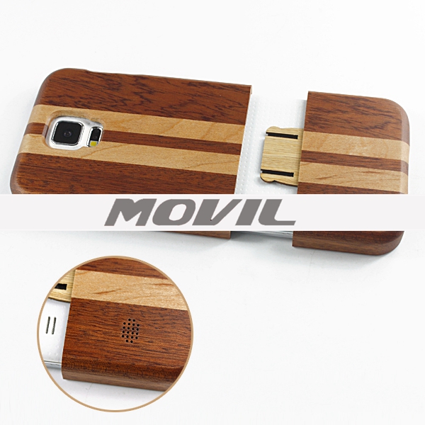 NP-2386 Funda de auténtica madera de bambú para Samsung Galaxy S5-9